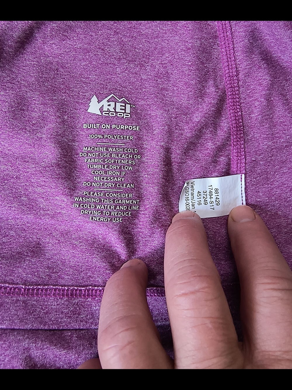 REI Co-op Women's Heathered Raspberry Performance Tee - Picture 3 of 7